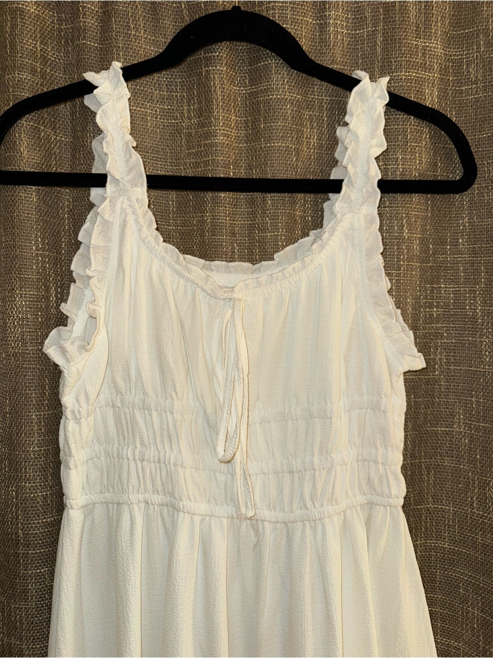 SHEIN Cream Ruffle Strap Sleeveless Dress